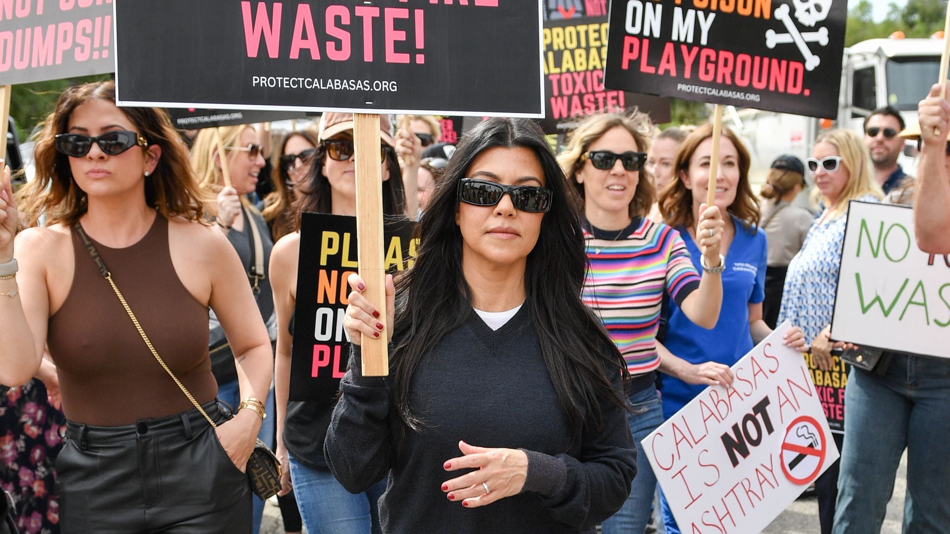 Kourtney Kardashian leads protest against Palisades fire debris 'dumped in her backyard'