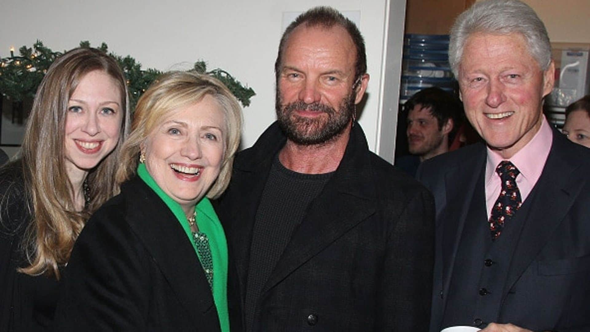 Bill, Hillary and Chelsea Clinton hit Broadway to see Sting's musical