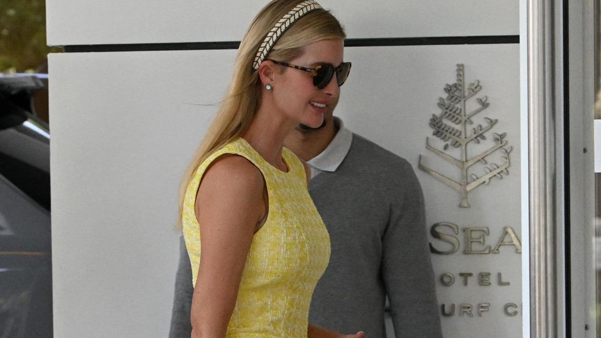 Ivanka Trump wears preppy yellow dress while at the Four Seasons Miami