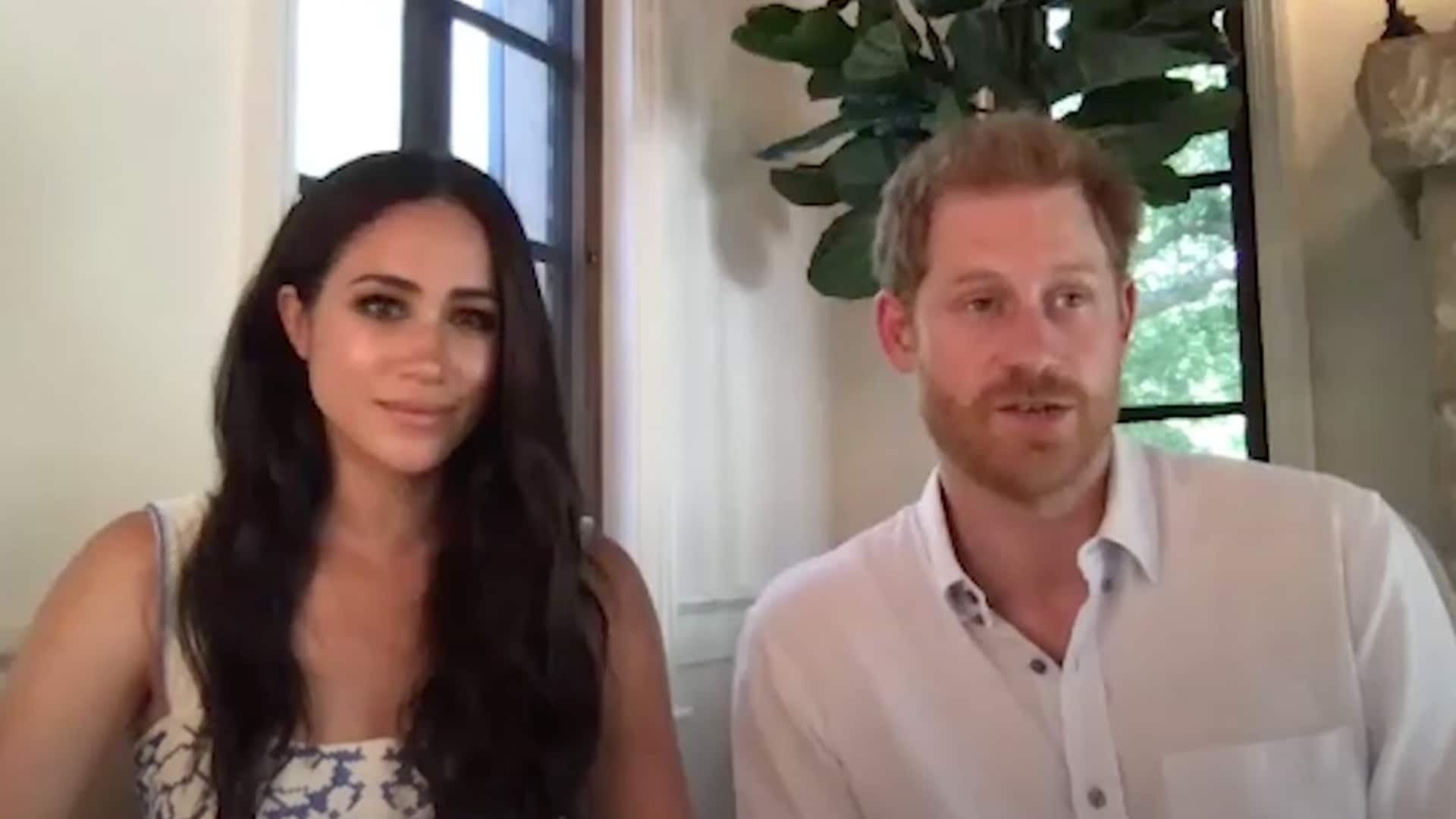 Meghan Markle and Prince Harry make first joint appearance from their new home
