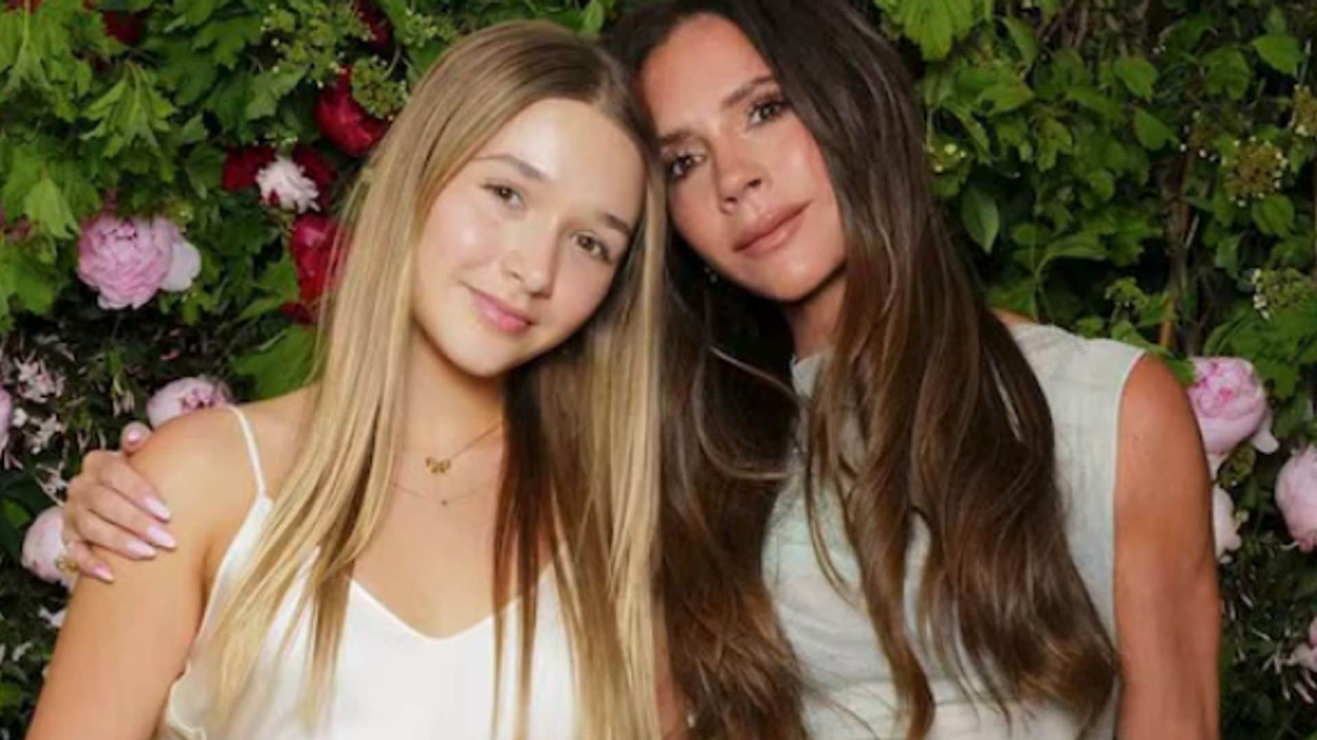 Harper Beckham poses with mom Victoria in pink dress and heeled sandals: 'Back in LA'