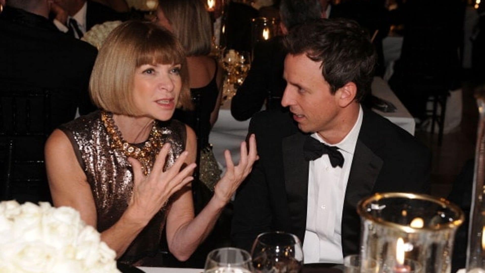 Anna Wintour makes Seth Meyers cry in new 'Late Night' video