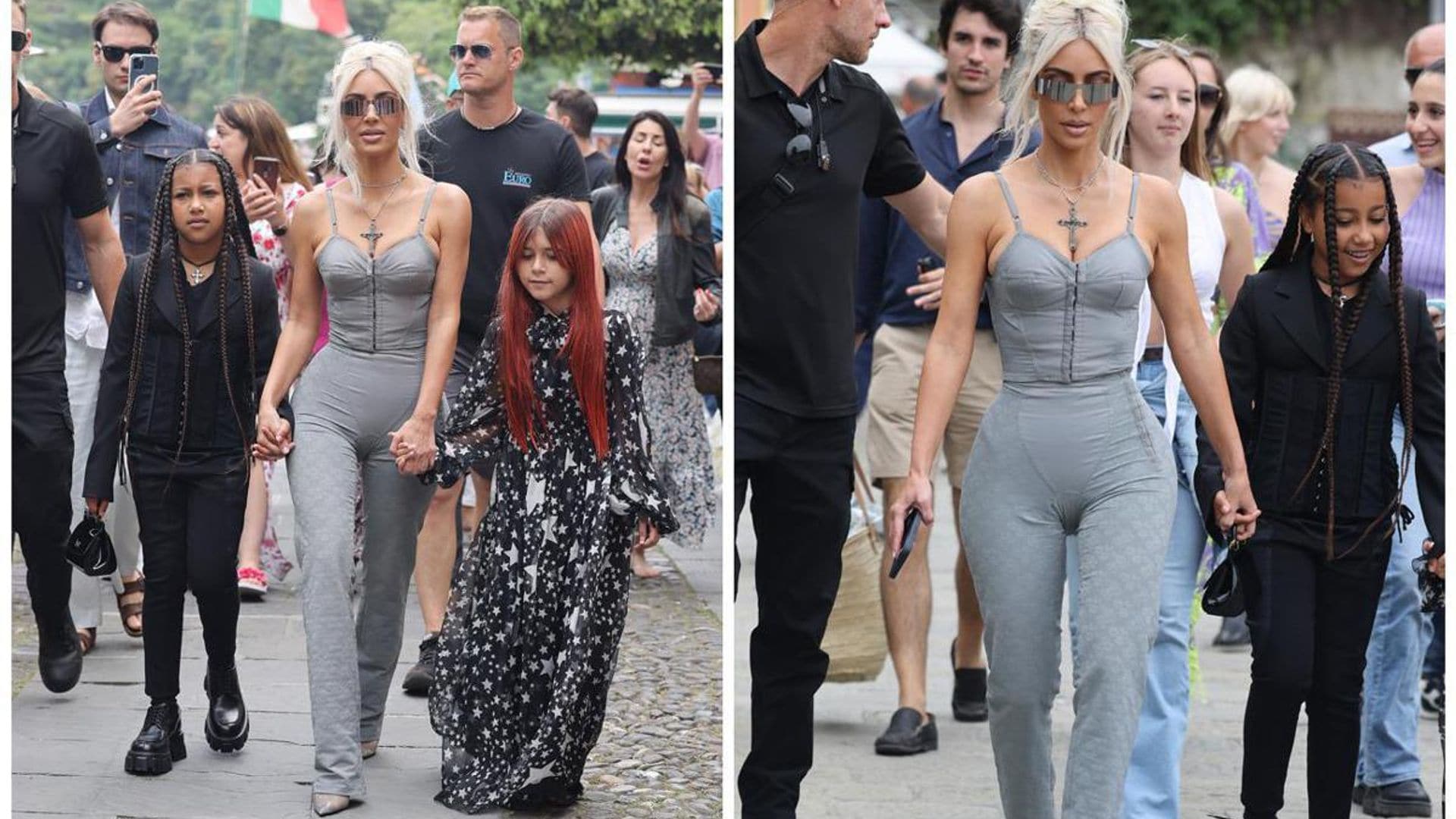 Kim Kardashian takes her daughter and niece out for ice cream in Italy