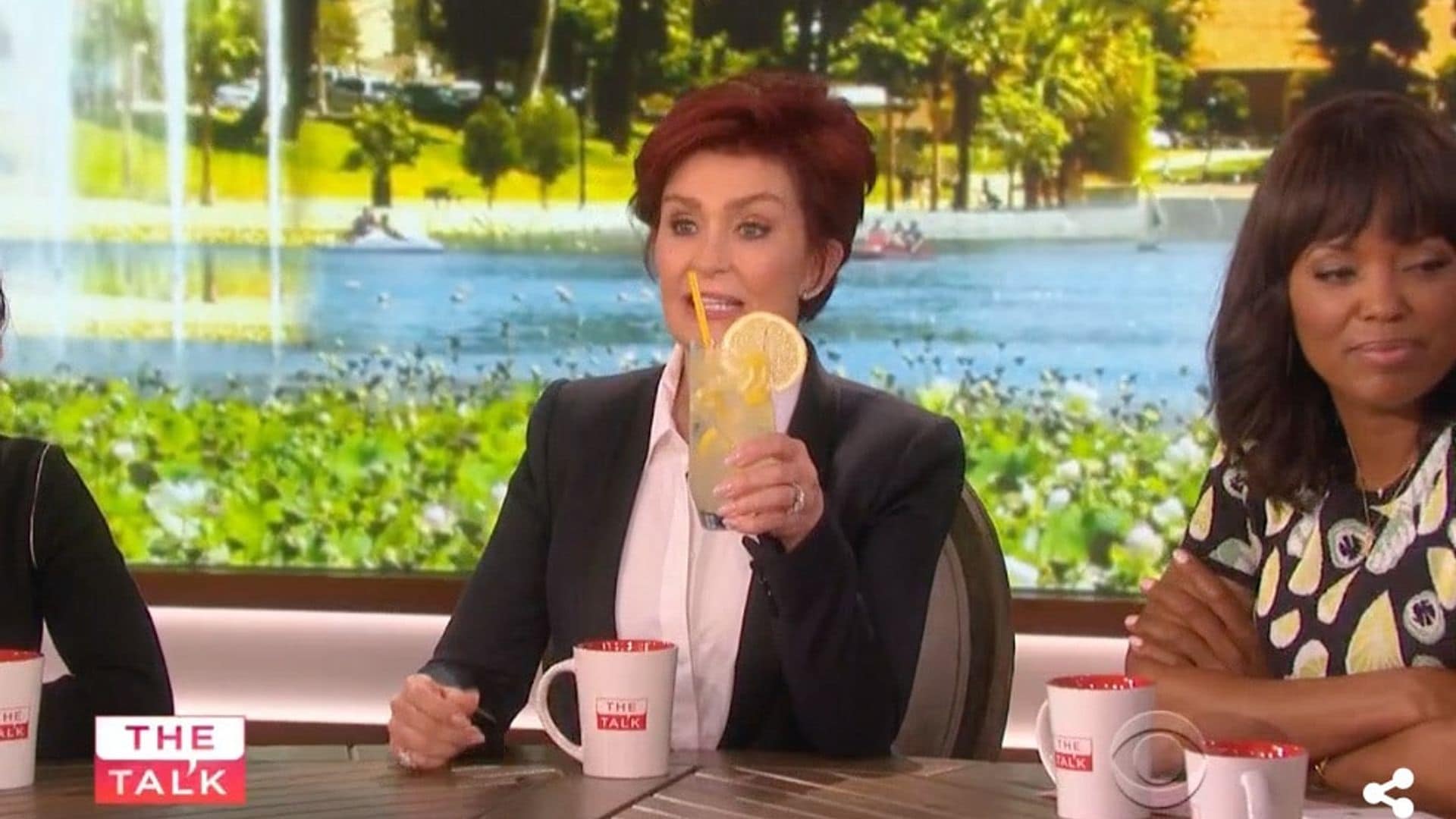 Sharon Osbourne sips lemonade as she addresses split from Ozzy on 'The Talk'