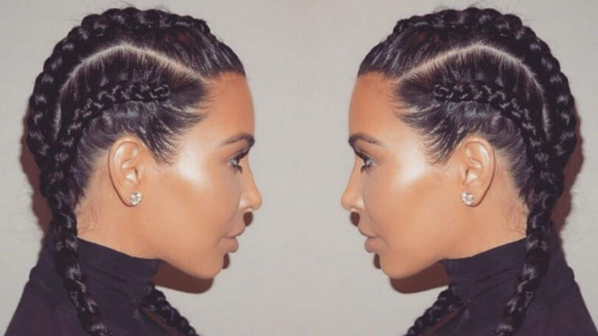 Kim Kardashian's braided hairstyle: 'It makes my face look skinny'