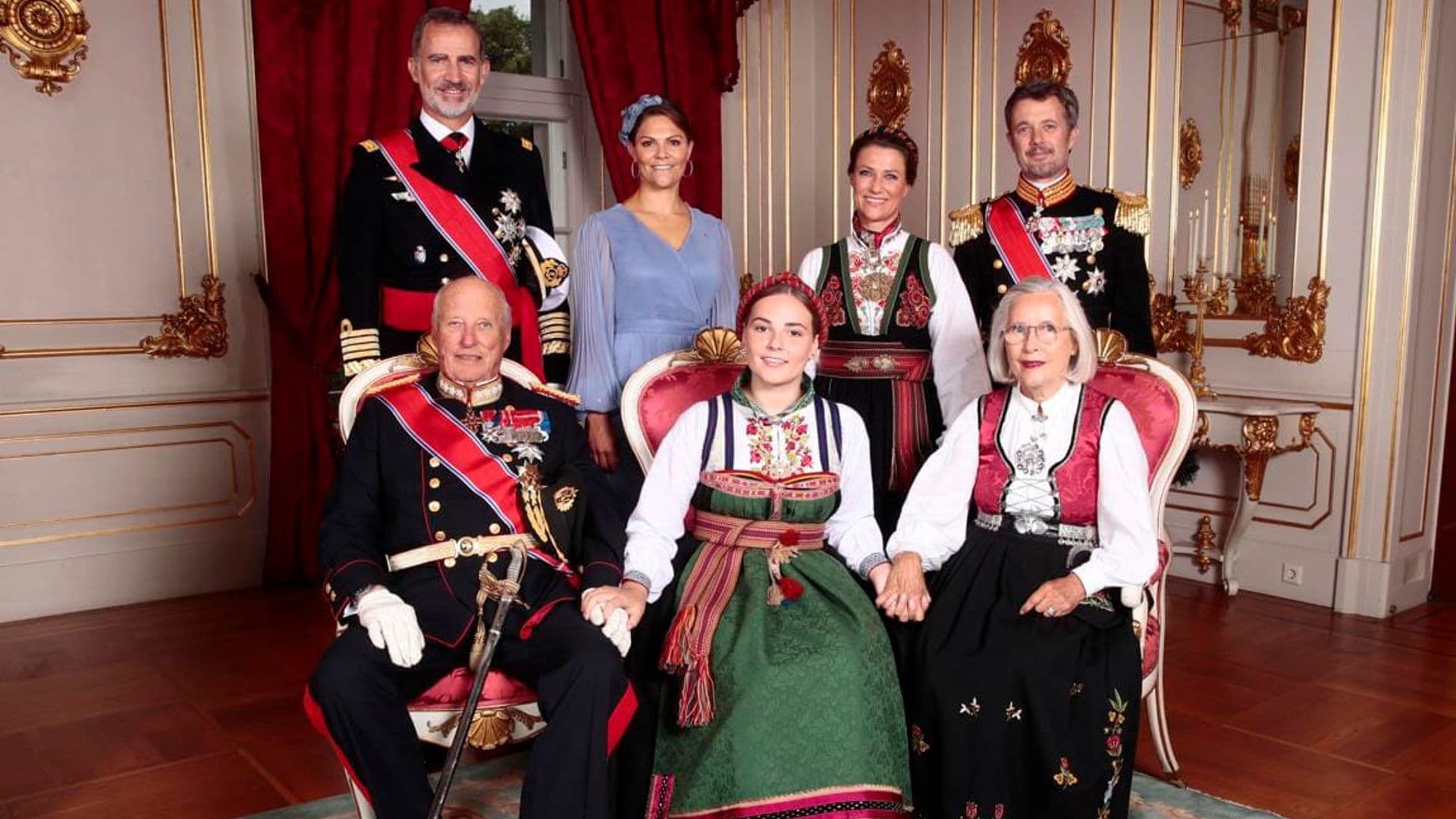 King Felipe leads guests at the confirmation of his royal goddaughter