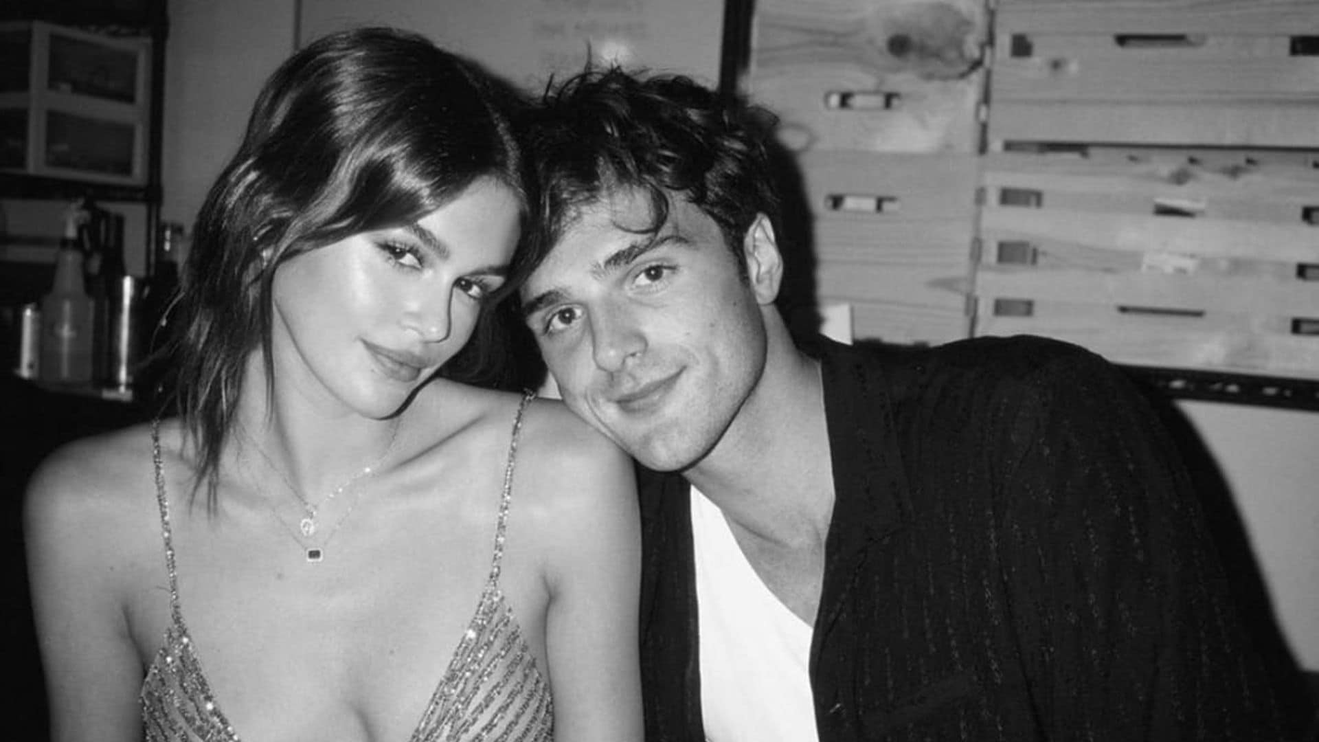 Kaia Gerber flirtatiously posed with boyfriend Jacob Elordi at her 20th birthday party