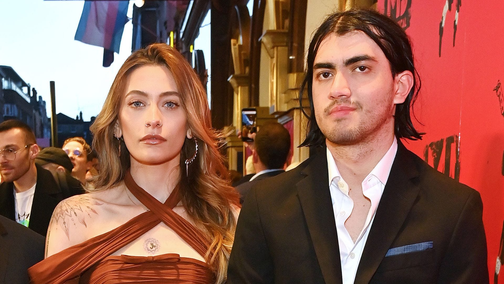 Paris Jackson and her brother Bigi pay their respects at Tito Jackson's funeral