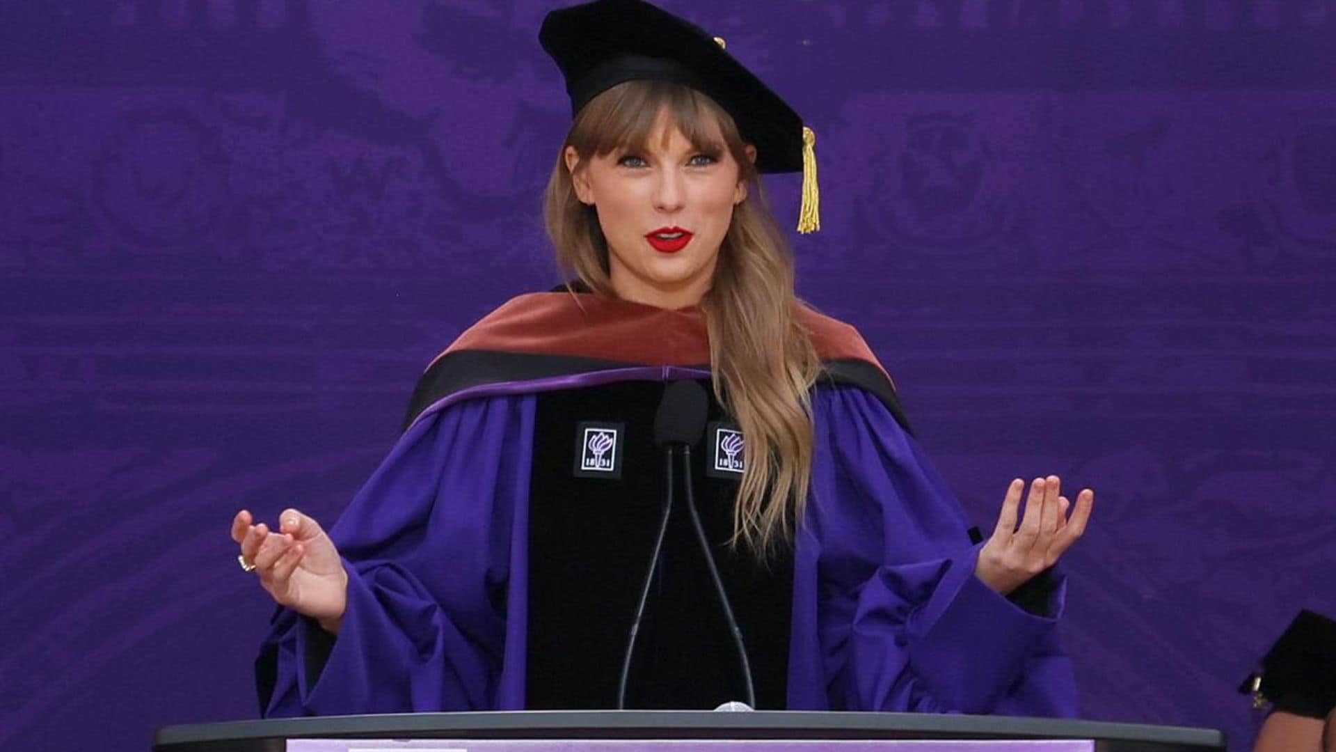 Taylor Swift talks about the public obsession with her love life in NYU commencement speech