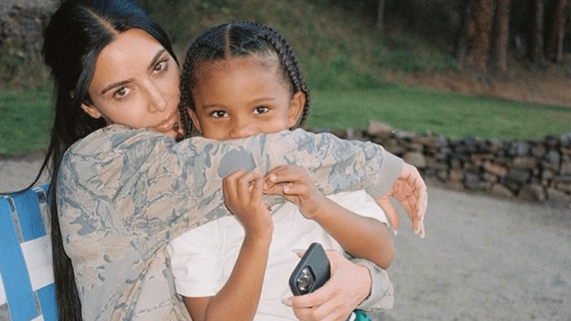 Kim Kardashian and her son Saint West