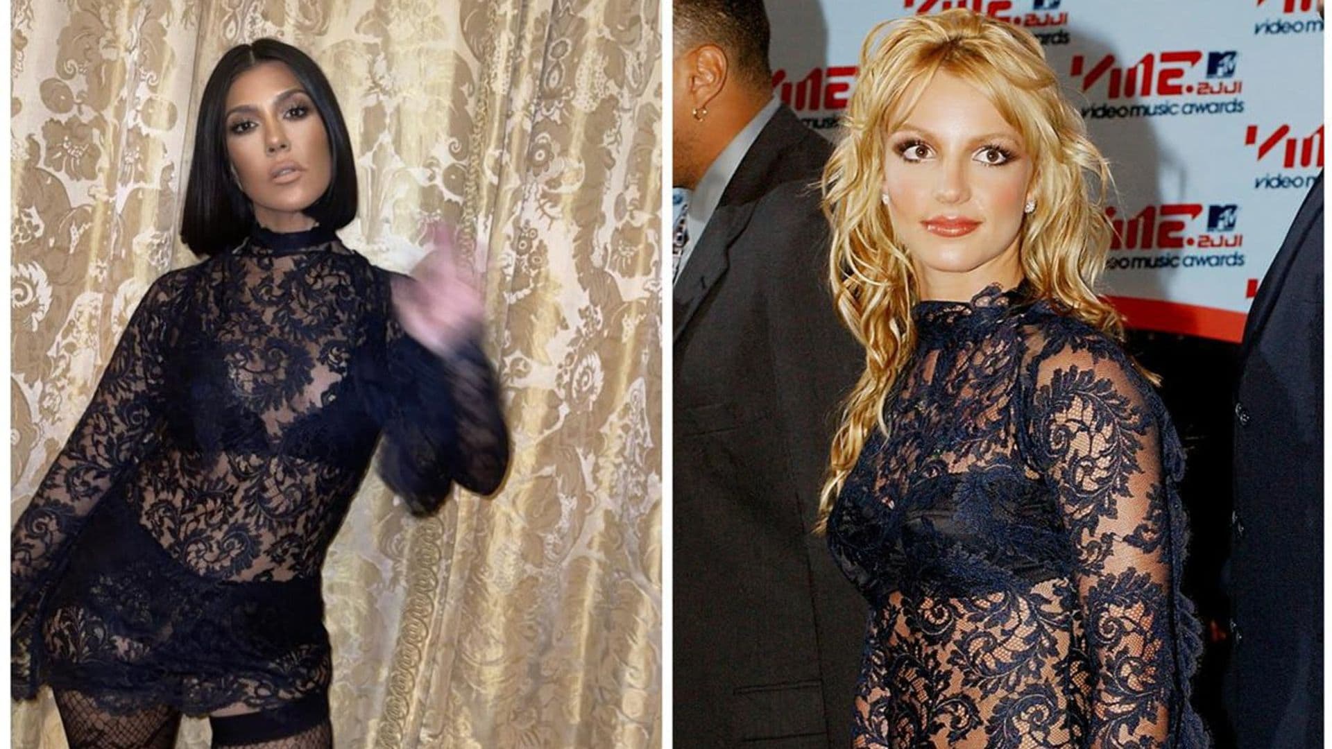 Kourtney Kardashian wore the same lace dress Britney Spears wore 10 years ago