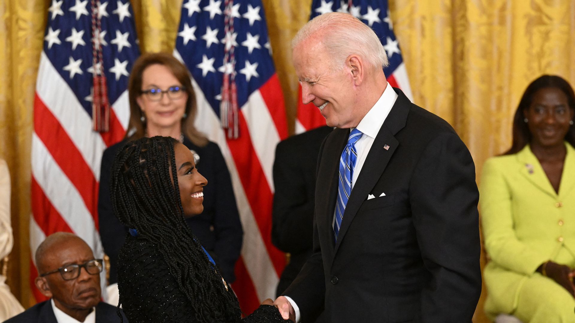 Simone Biles urges President Biden to 'make some things shake' after Kamala Harris's defeat in 2024 election