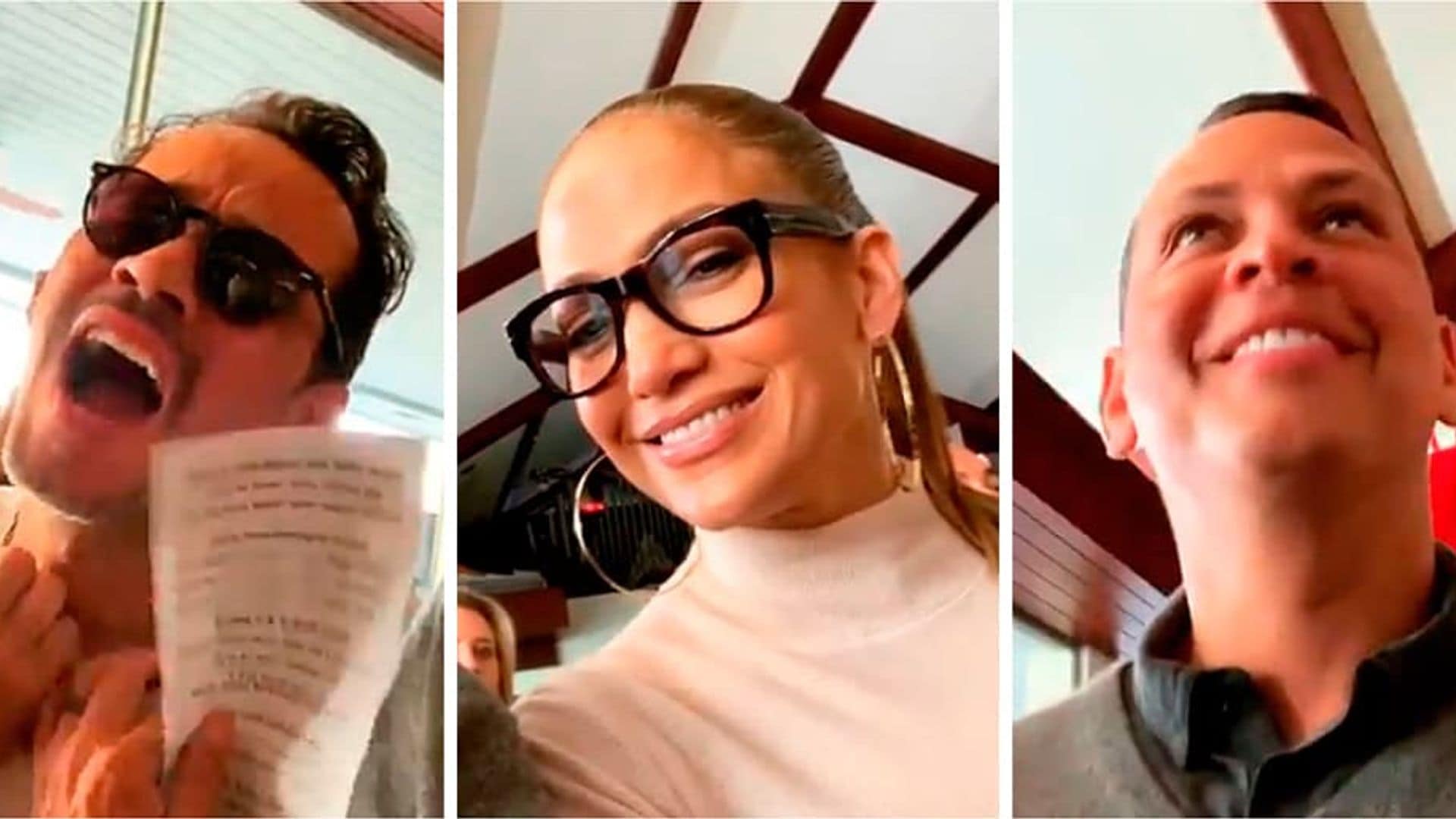 Modern Family! Jennifer Lopez, Alex Rodriguez and Marc Anthony sing their hearts out at their twins' school festival