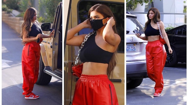 Exclusive Kylie Jenner is red hot as she is seen leaving a photoshoot