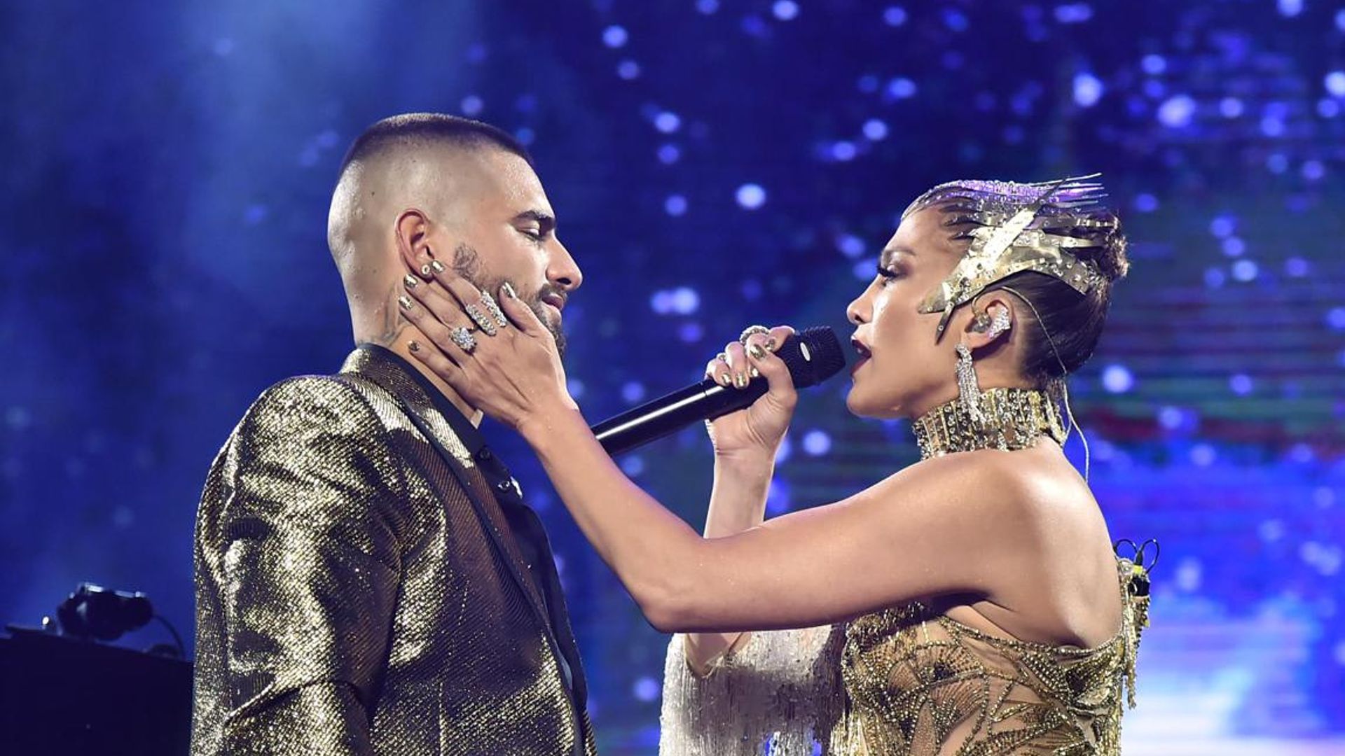 Jennifer Lopez and Maluma at madison square garden