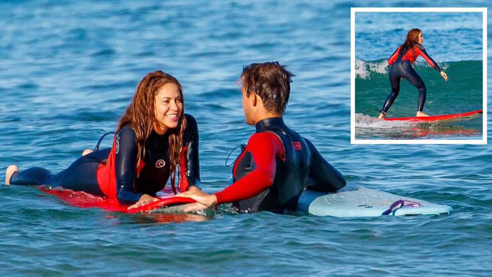 Shakira looks unbothered surfing on vacation following split from Gerard Pique