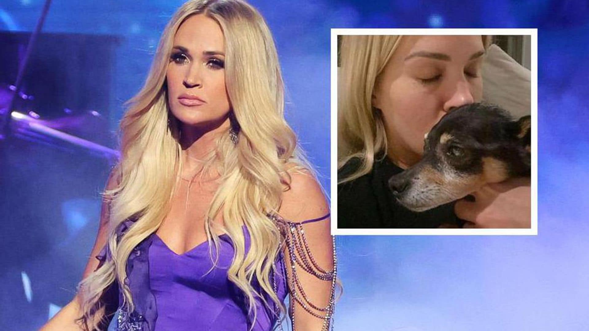 Carrie Underwood in tears after receiving emotional tribute for her late dog