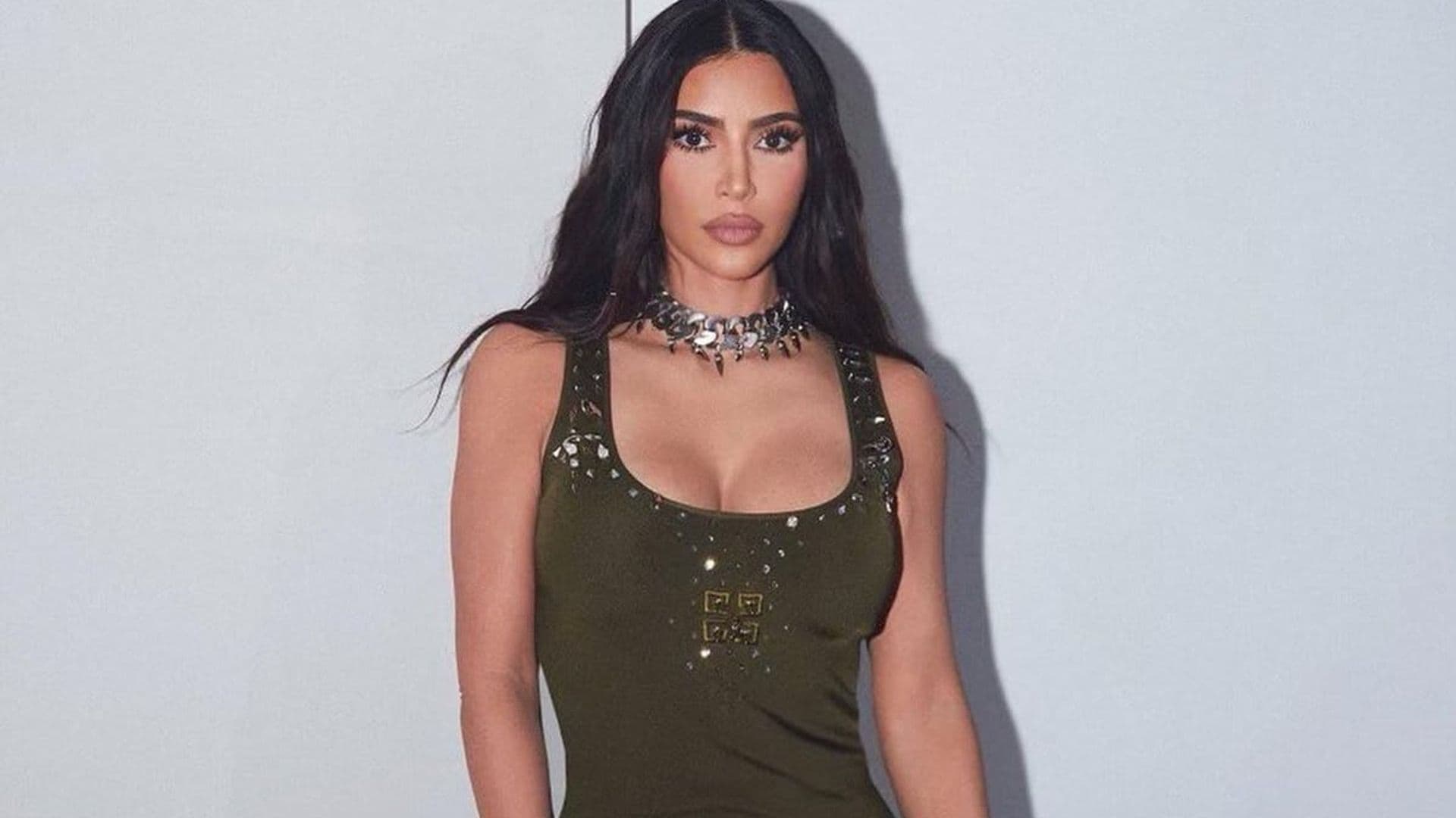 Kim Kardashian rocked a green Givenchy gown to celebrate Fashion Week