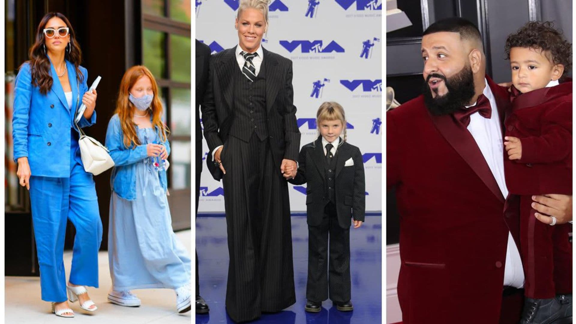 10 Celebrity Parents and their kids wearing matching outfits