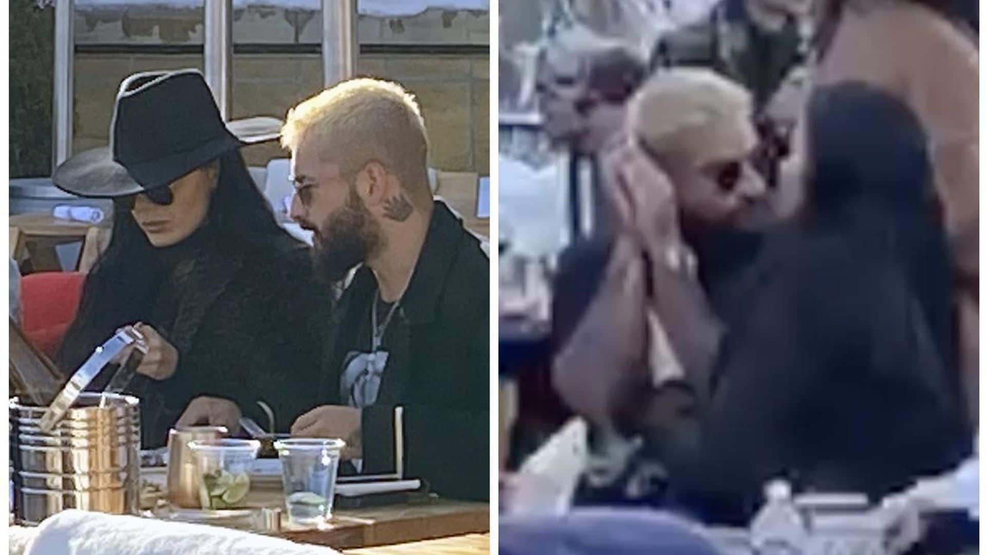 Maluma and Russian model exchange kisses