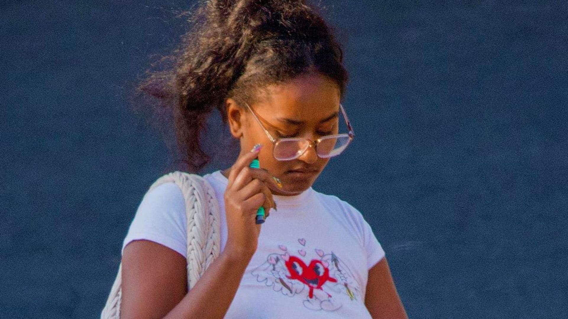 Sasha Obama shows off her California Boho style as she stops by the salon