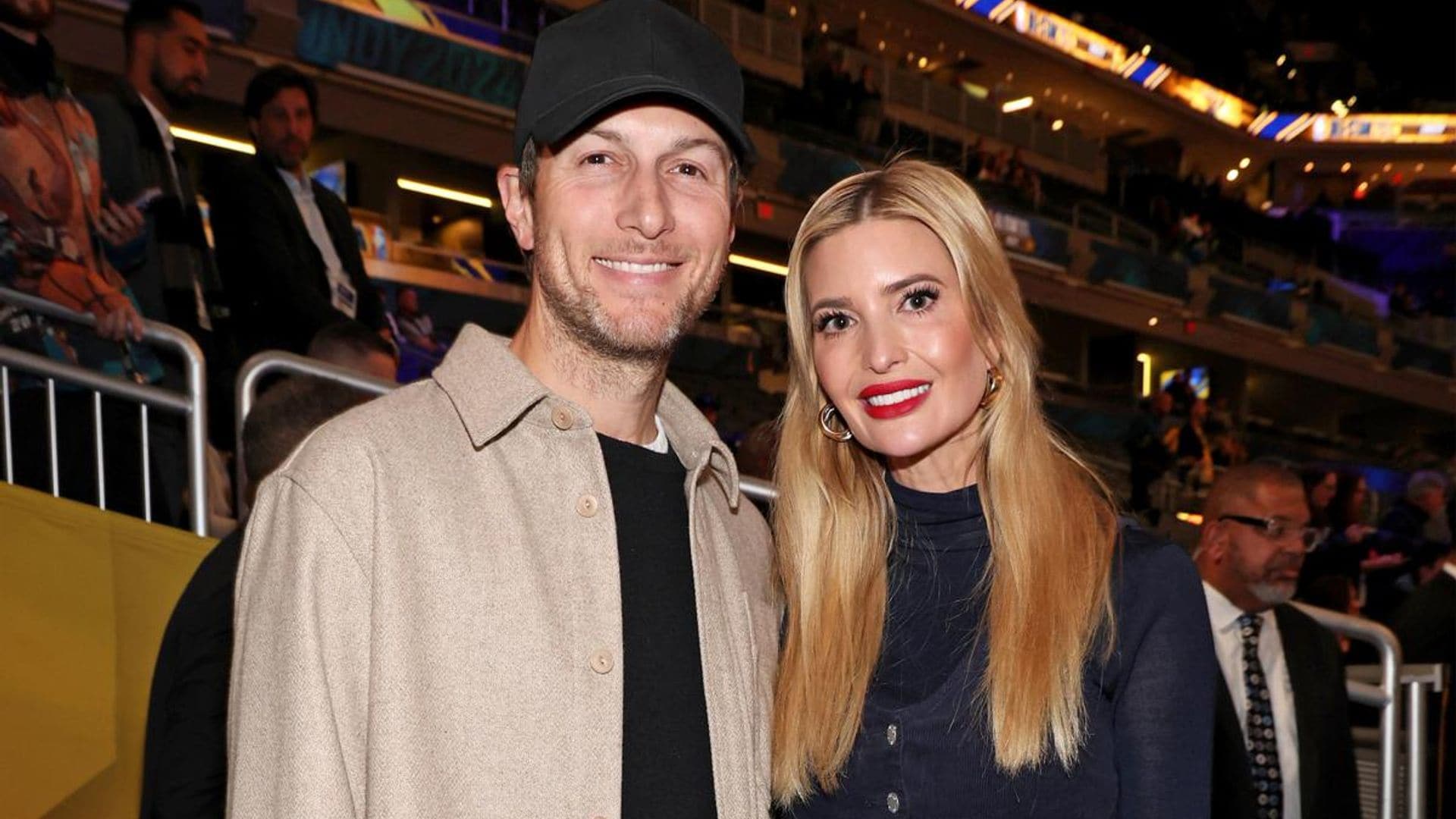 Ivanka Trump nails a chic denim on denim while at NBA All-Star game with her family