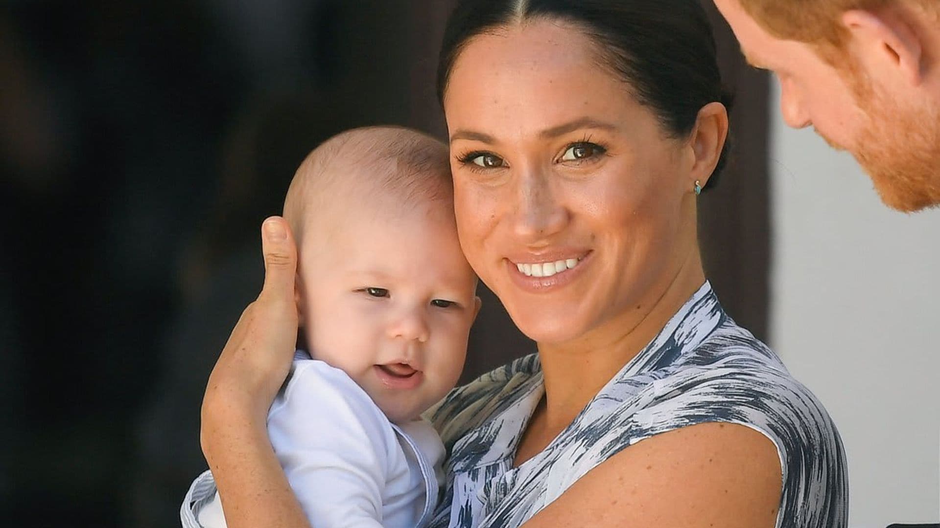 Meghan Markle shows off her growing baby bump while out with son Archie in California