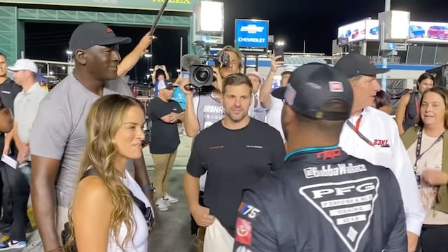 Michael Jordan and Ivette Prieto were spotted at the Daytona 500