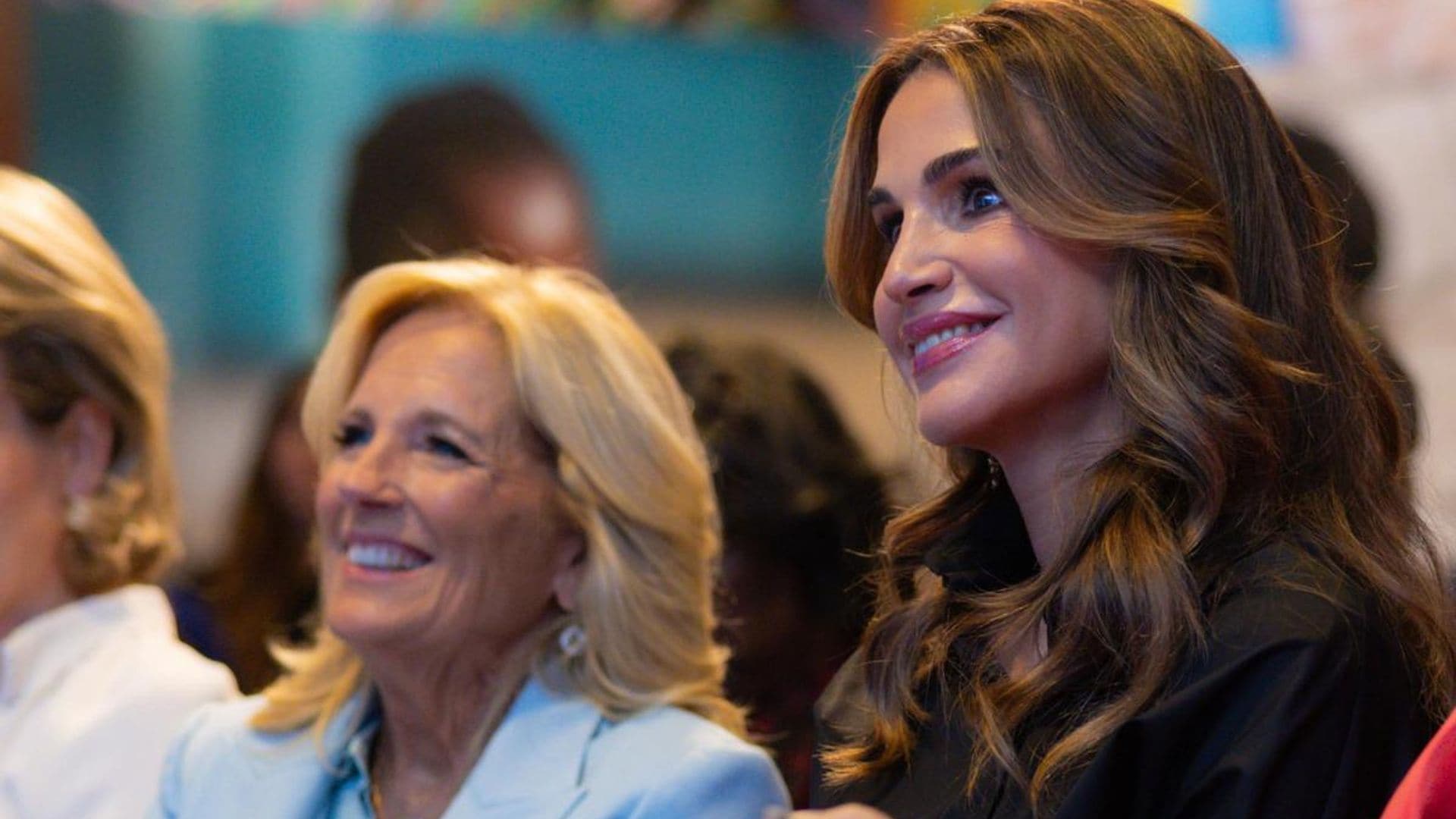 Queen Rania reunites with the first lady in New York City