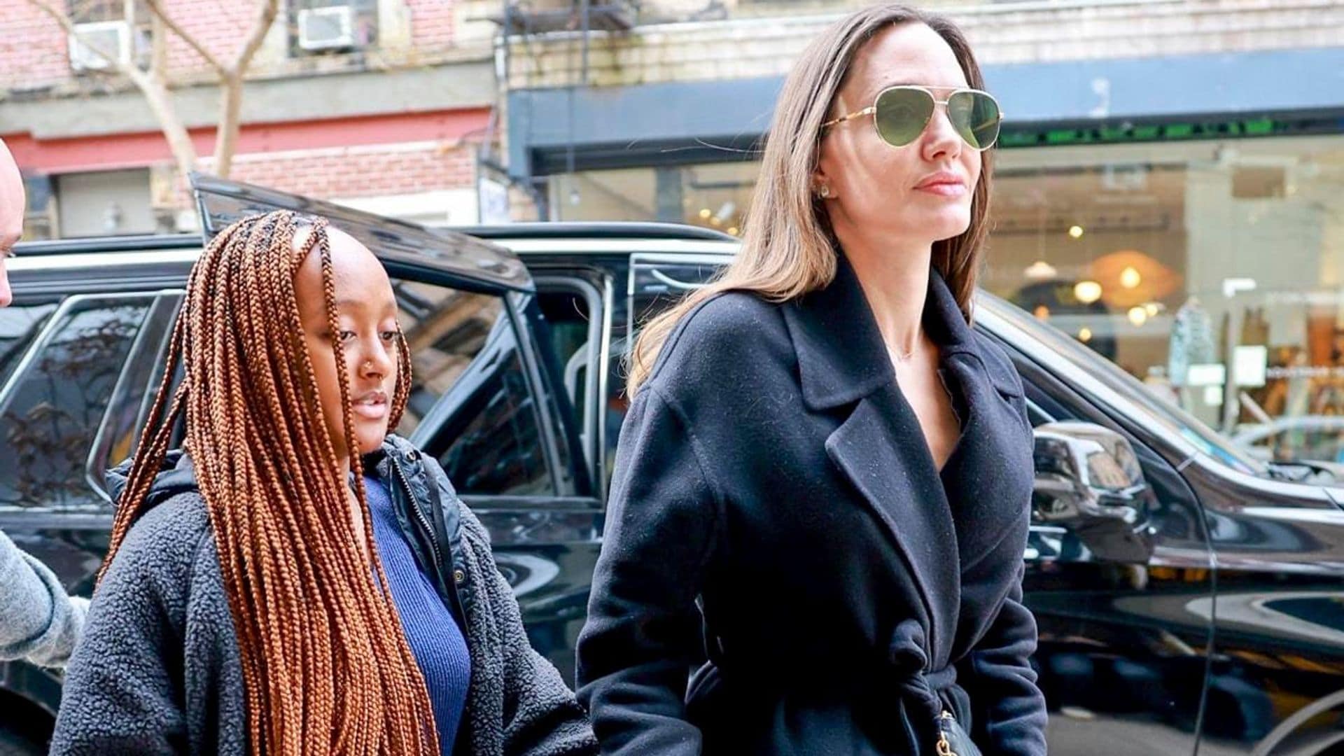 Angelina Jolie takes her daughter Zahara Jolie-Pitt shopping in New York City