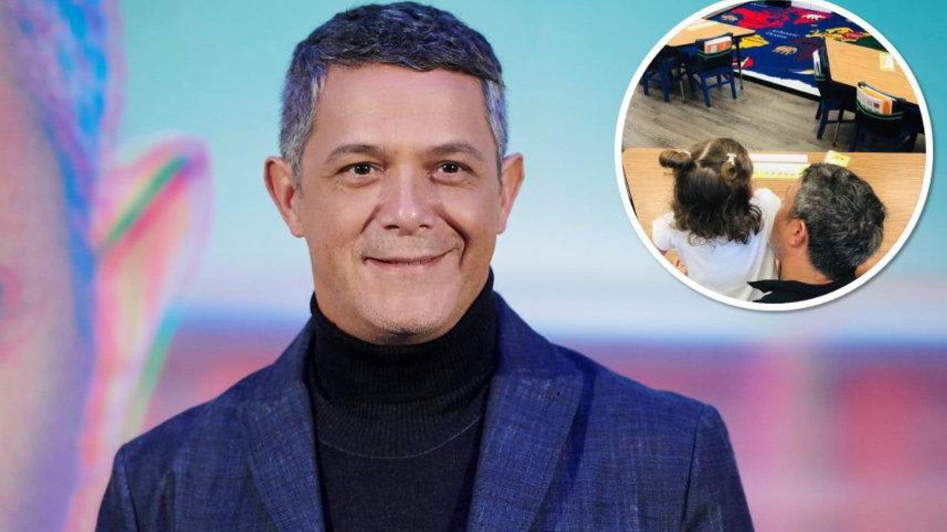 Alejandro Sanz acompaña a su hija Alma en su primer día clases