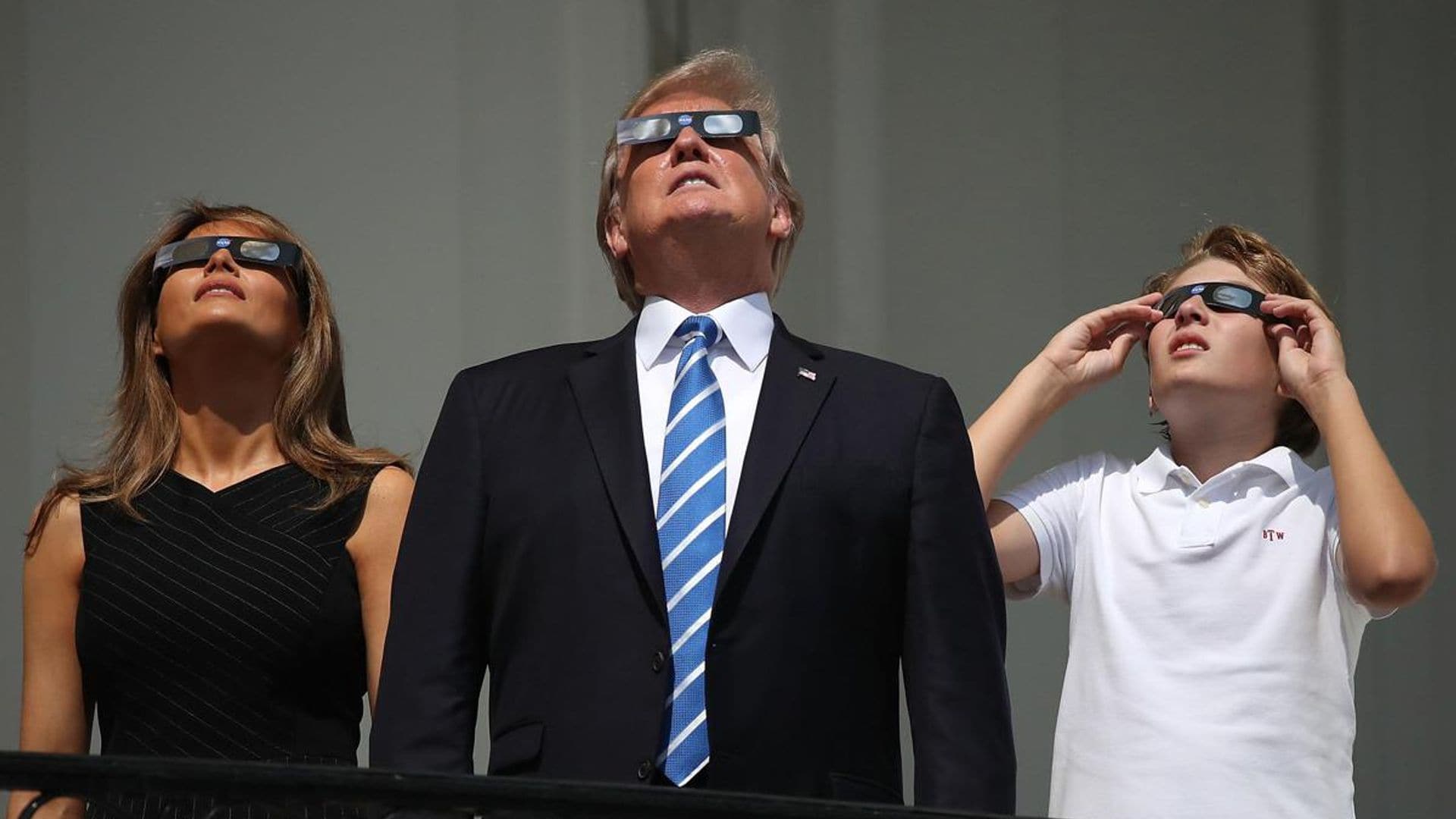 President Trump Views The Eclipse From The White House