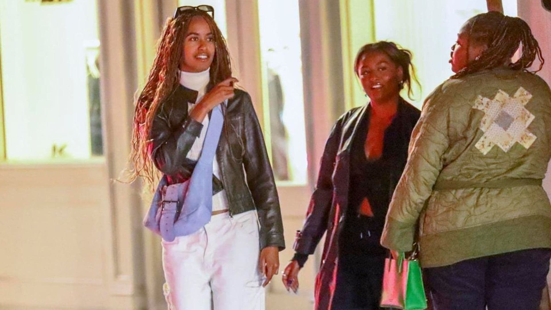 Malia and Sasha Obama look cool for a birthday party in Los Angeles