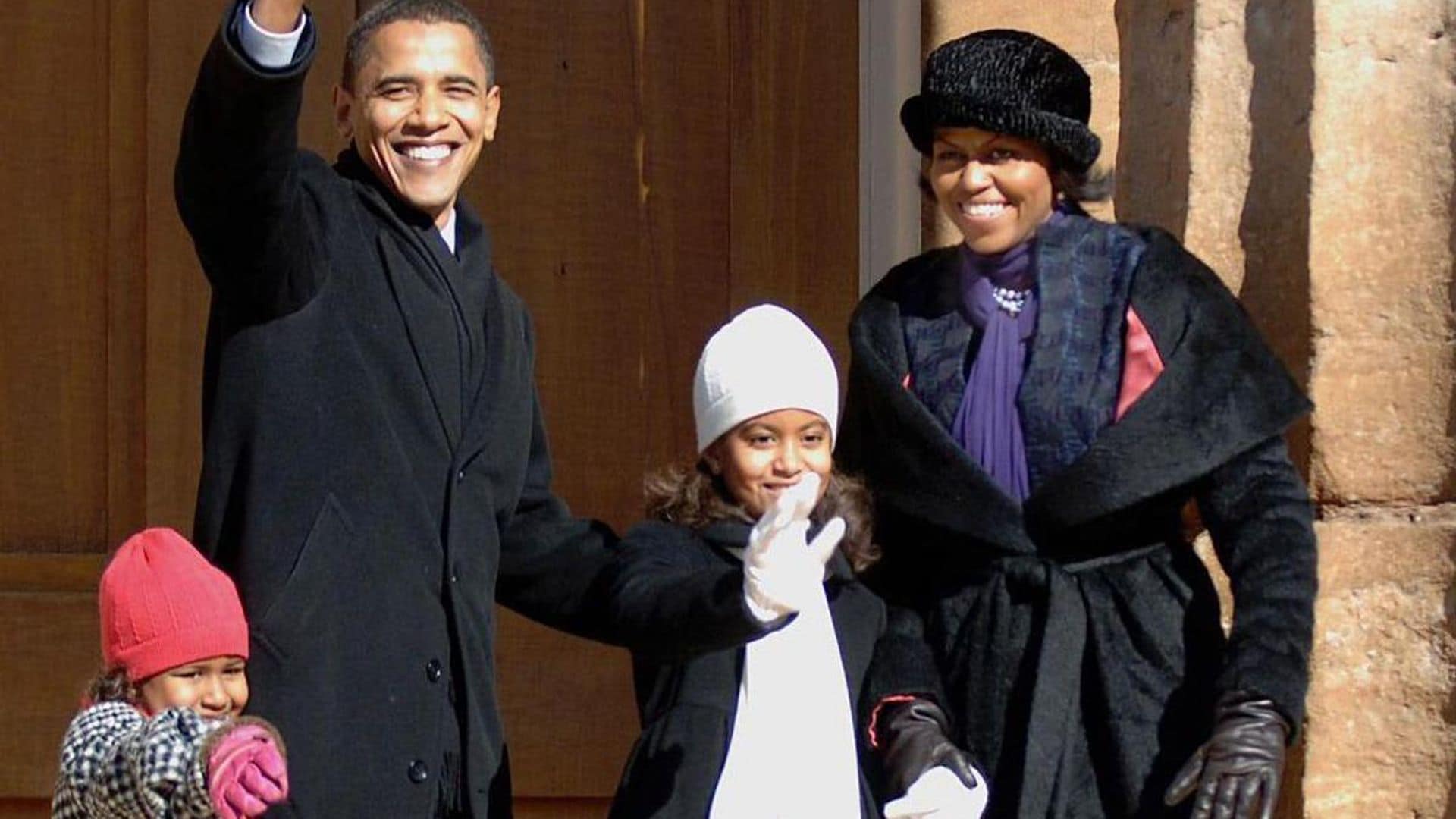 Michelle Obama shares photos from the day Barack Obama announced his candidacy