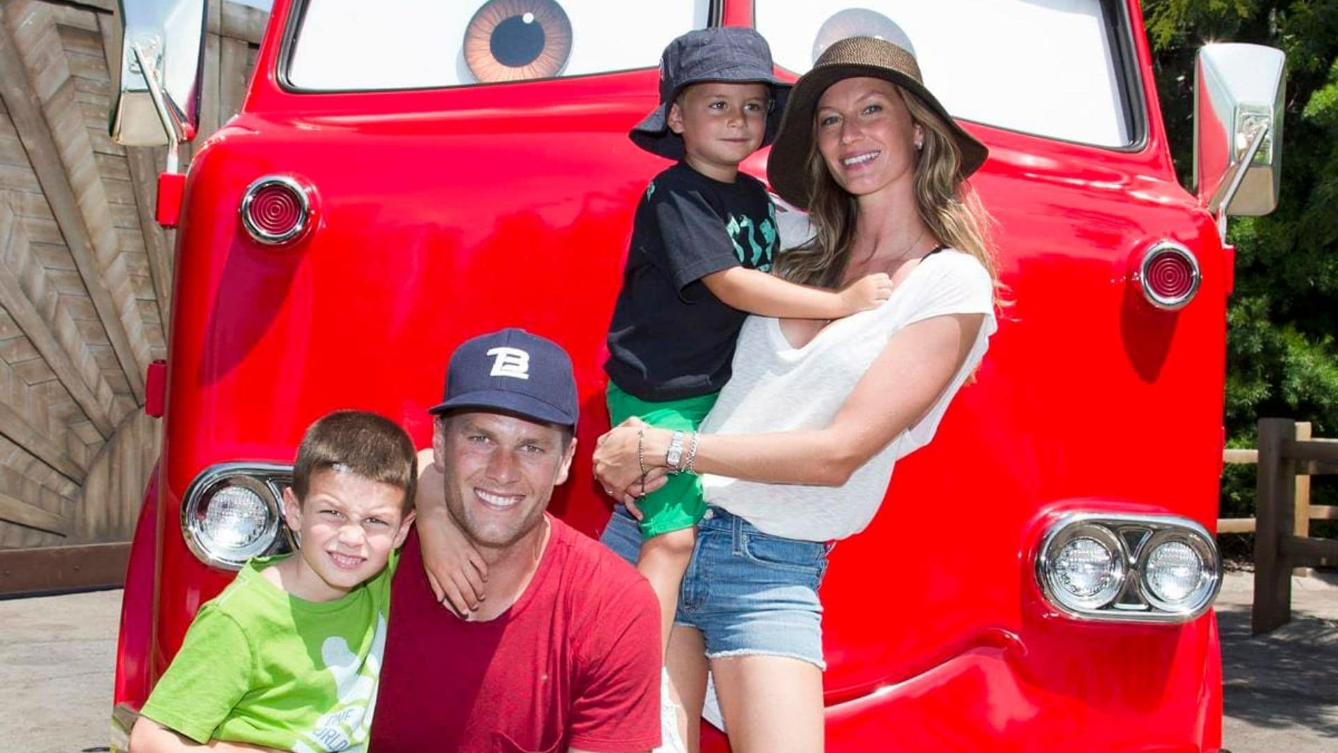 Tom Brady, Gisele Bundchen And Family Visit Cars Land At Disney California Adventure Park