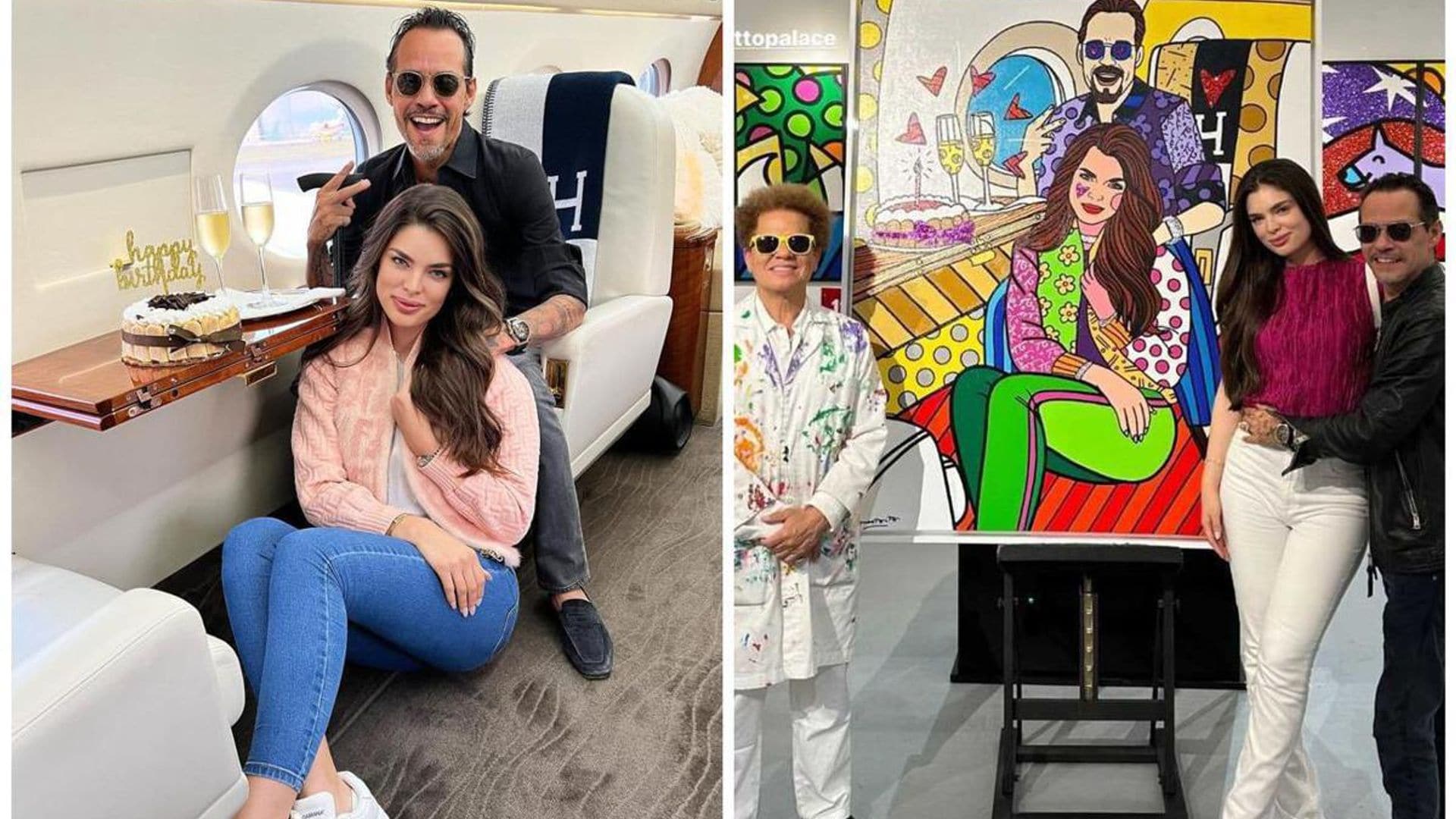 Marc Anthony and Nadia Ferreira receive a big surprise for their first wedding anniversary