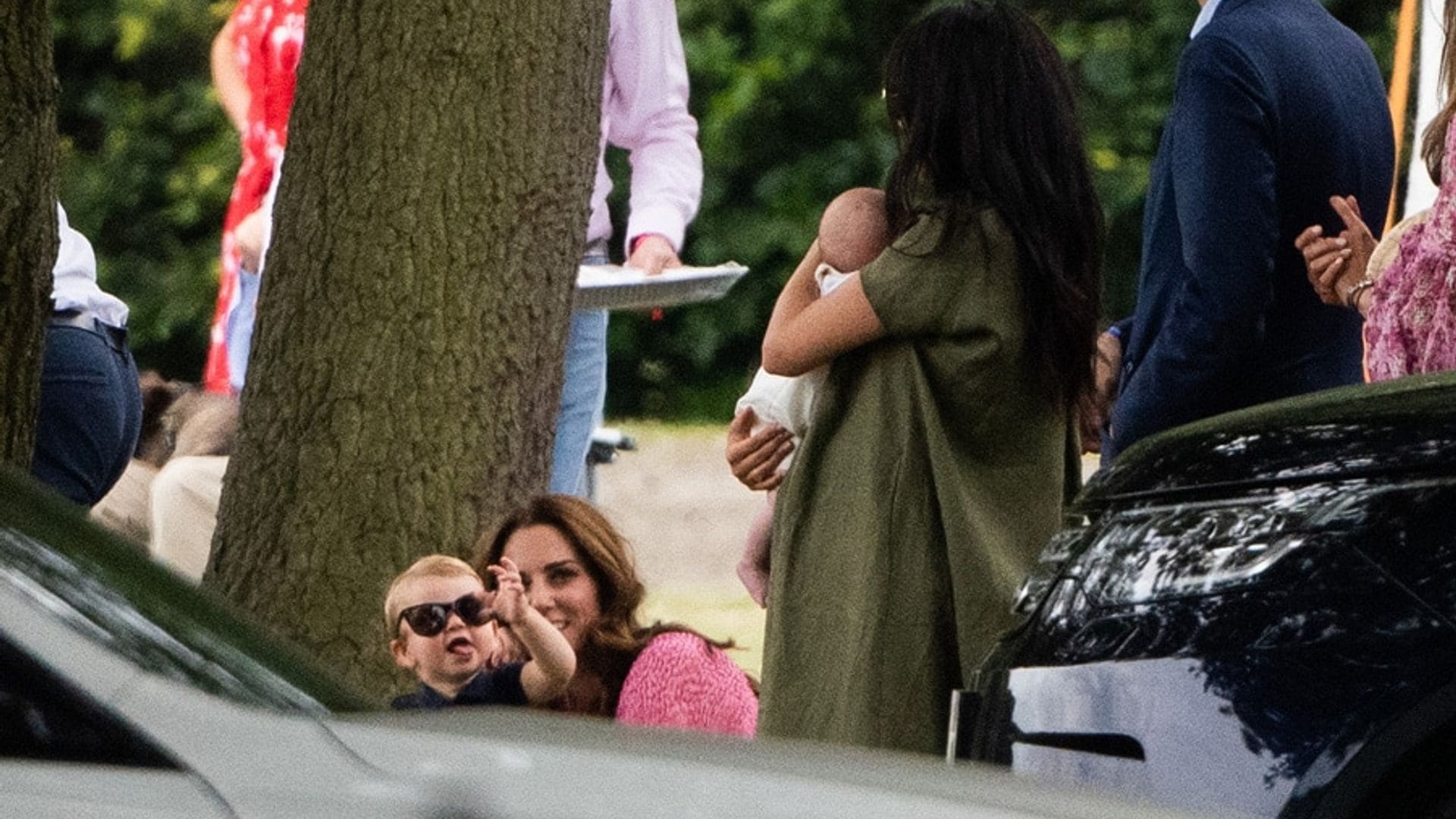 Cheeky Prince Louis wears mom Kate's sunglasses and sucks thumb at first polo match