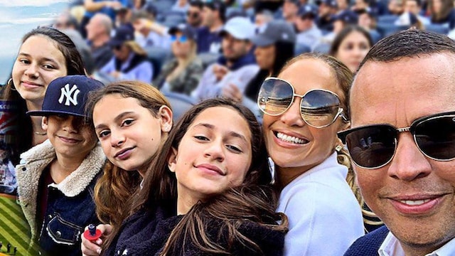 Jennifer Lopez, Alex Rodriguez and family