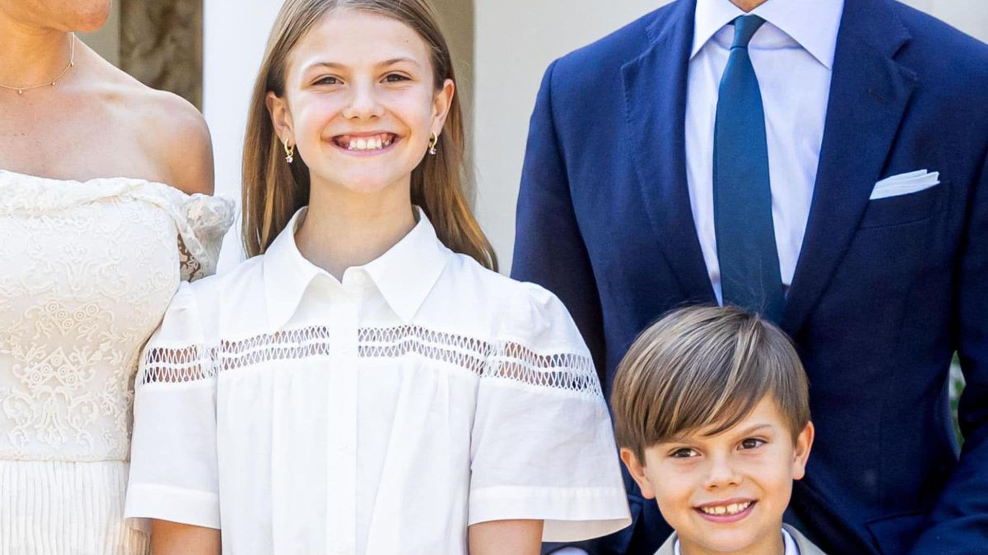 Crown Princess Victoria takes back-to-school photo of Princess Estelle and Prince Oscar