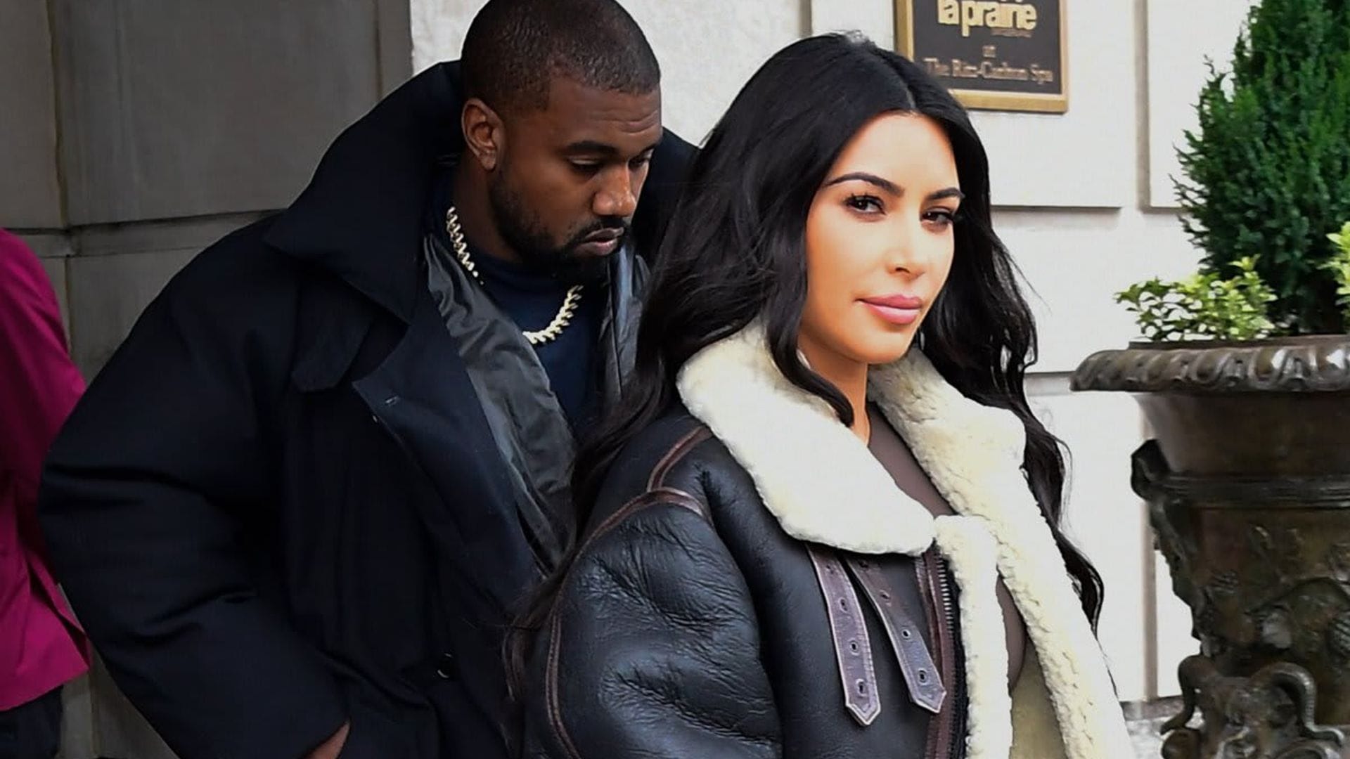 Kim Kardashian attends Kanye West’s album release with their kids
