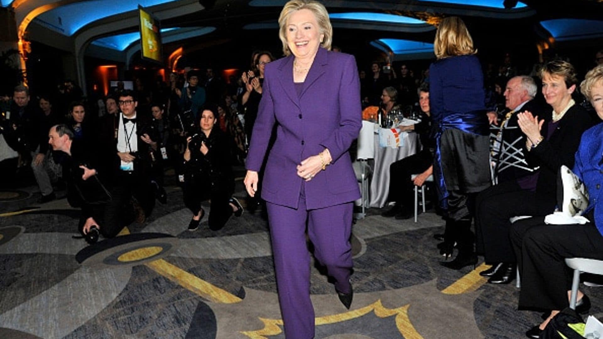 Hillary Clinton jokes about her trendy, colorful pantsuits