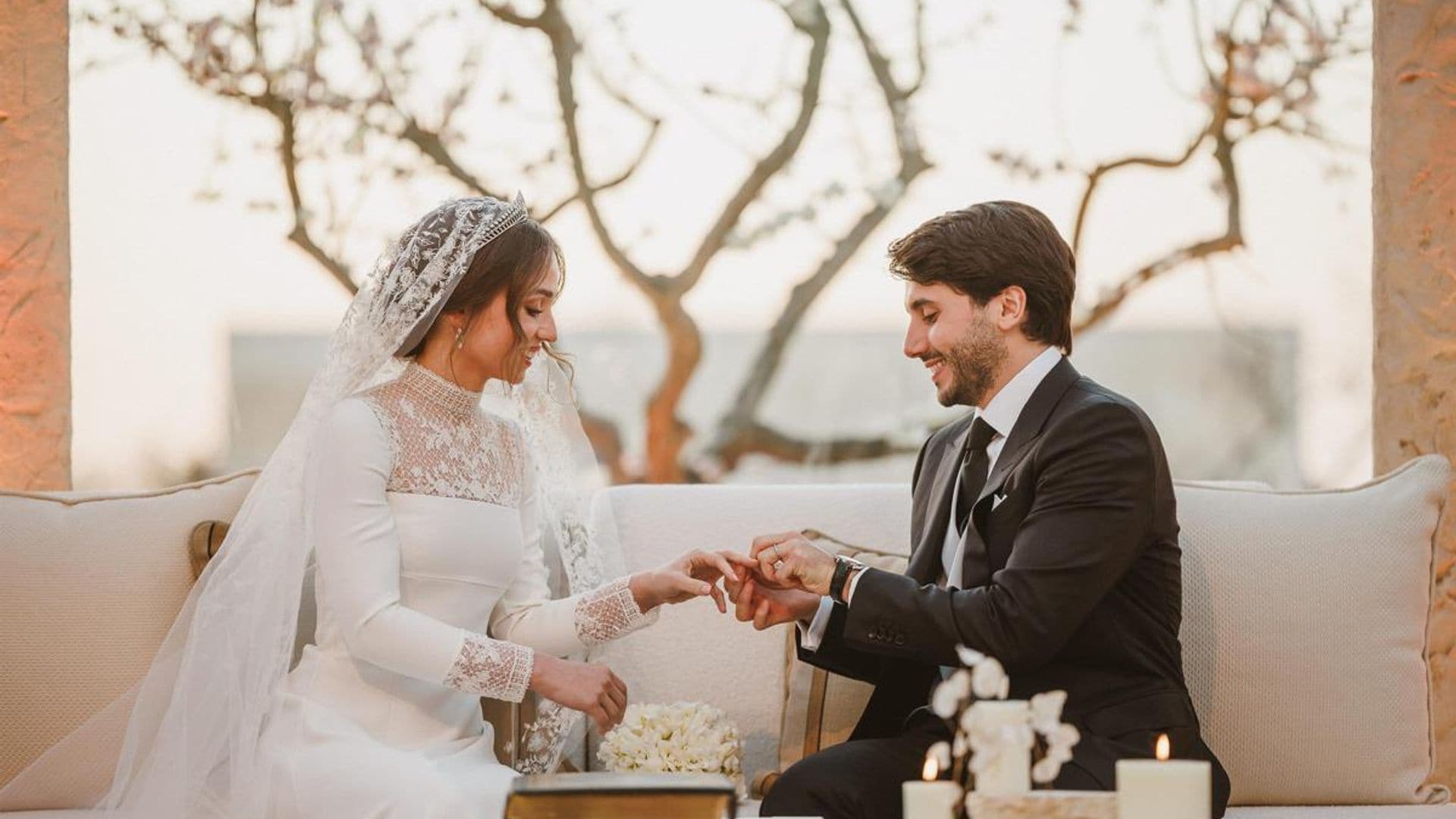 Jameel placed a ring on his bride's finger.