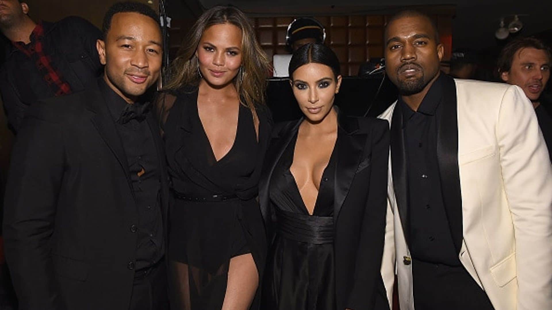 Kim Kardashian, Kanye West and Robert De Niro attend John Legend's birthday bash