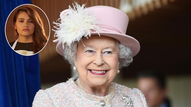 Queen Elizabeth II and Carmen Miranda, winner of MasterChef Mexico