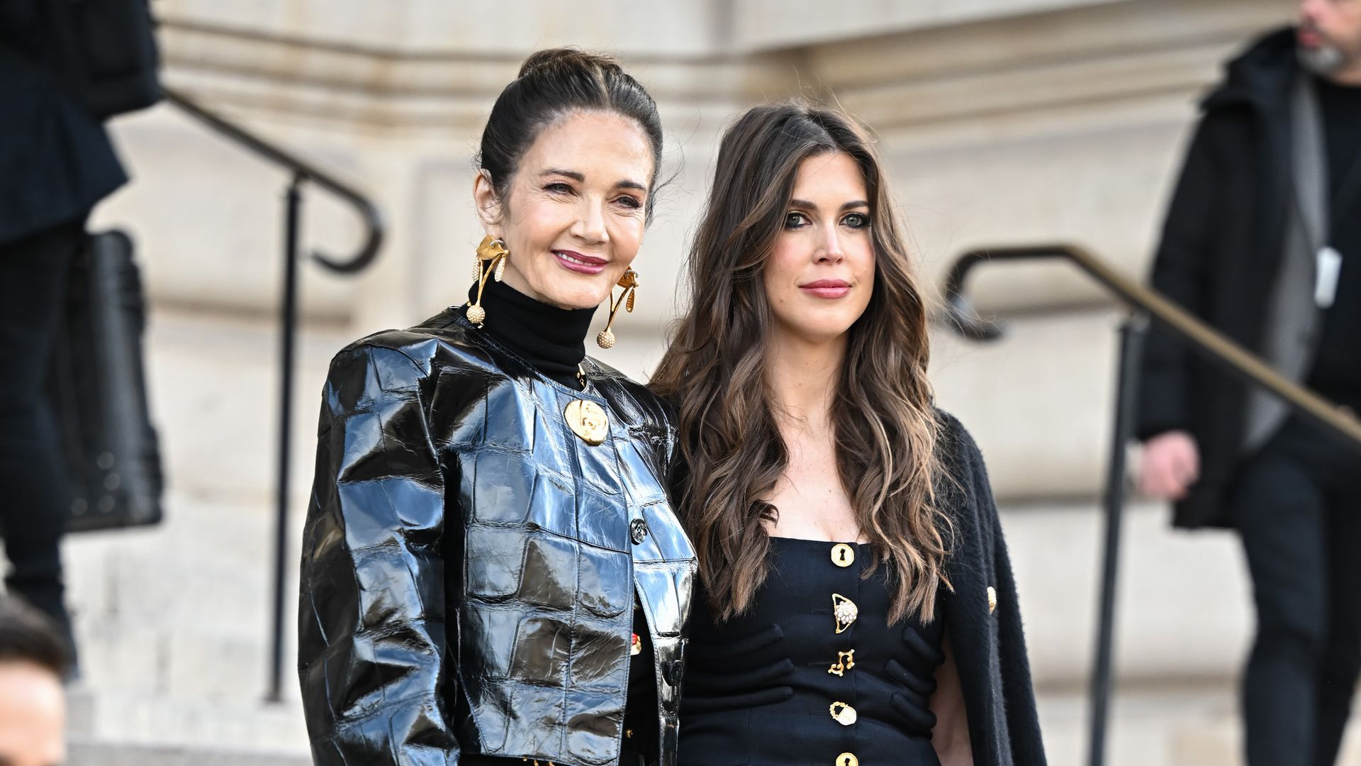 Lynda Carter shows playful side while posing with daughter Jessica Altman at Schiaparelli show