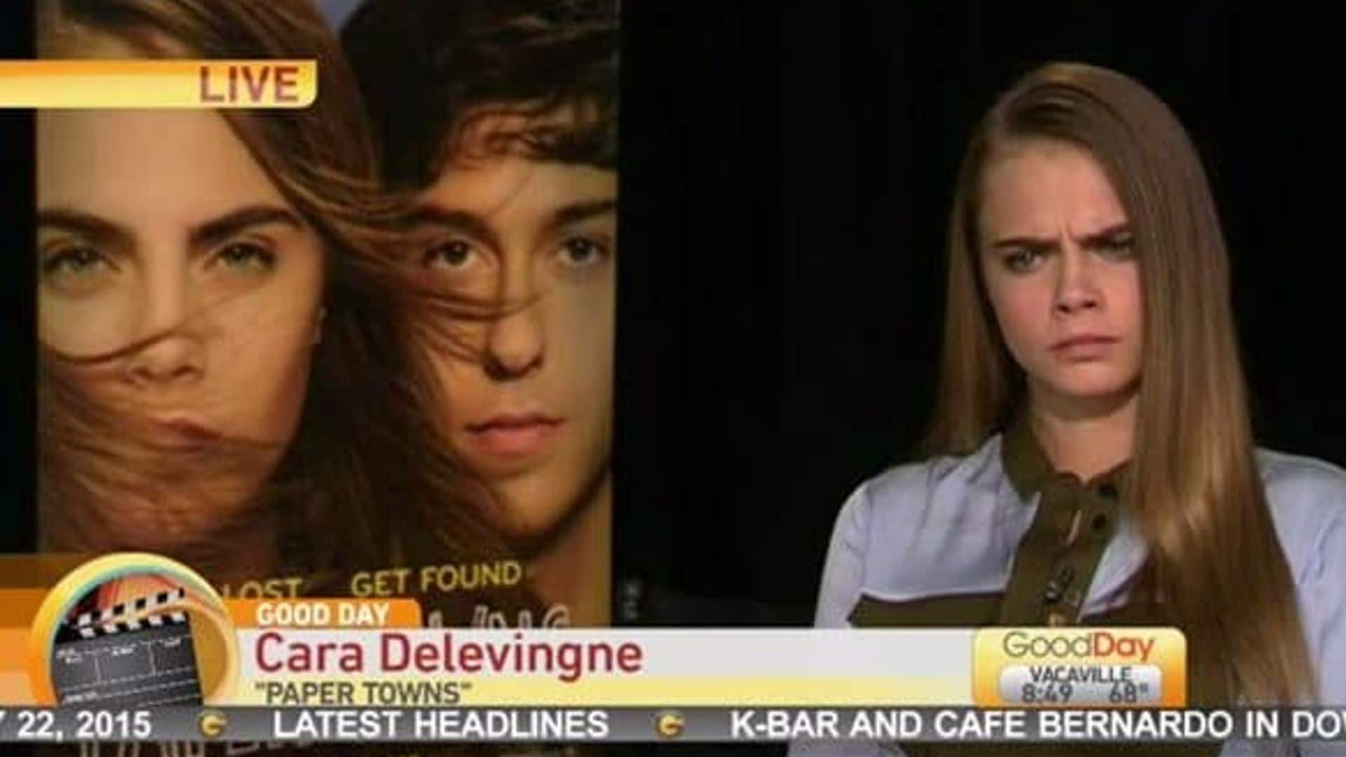 Cara Delevingne's awkward 'Paper Towns' interview: see the video