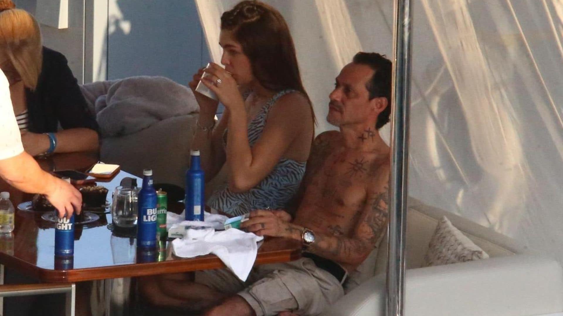 Marc Anthony and Nadia Ferreira continue celebrating their engagement on a yacht in Miami