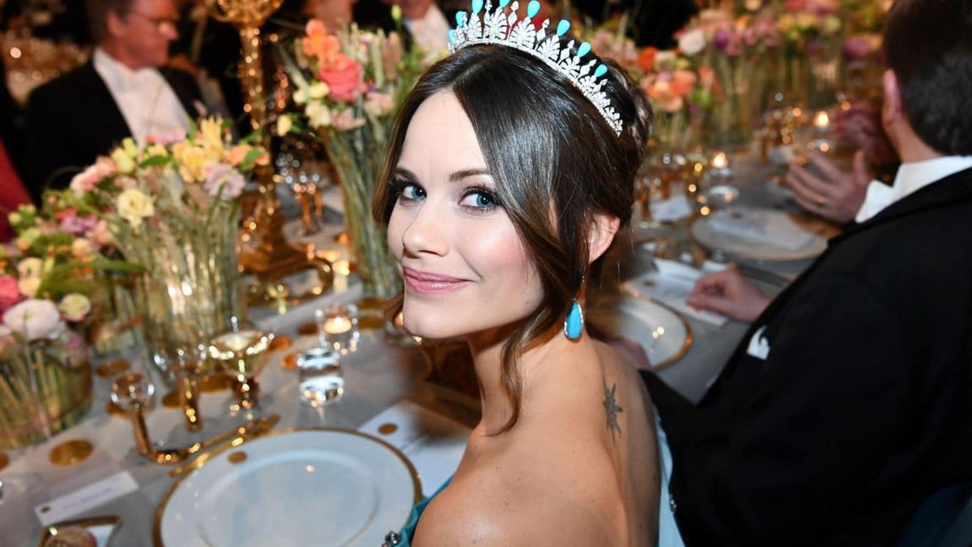 Princess Sofia shows off back tattoo while wearing her wedding tiara