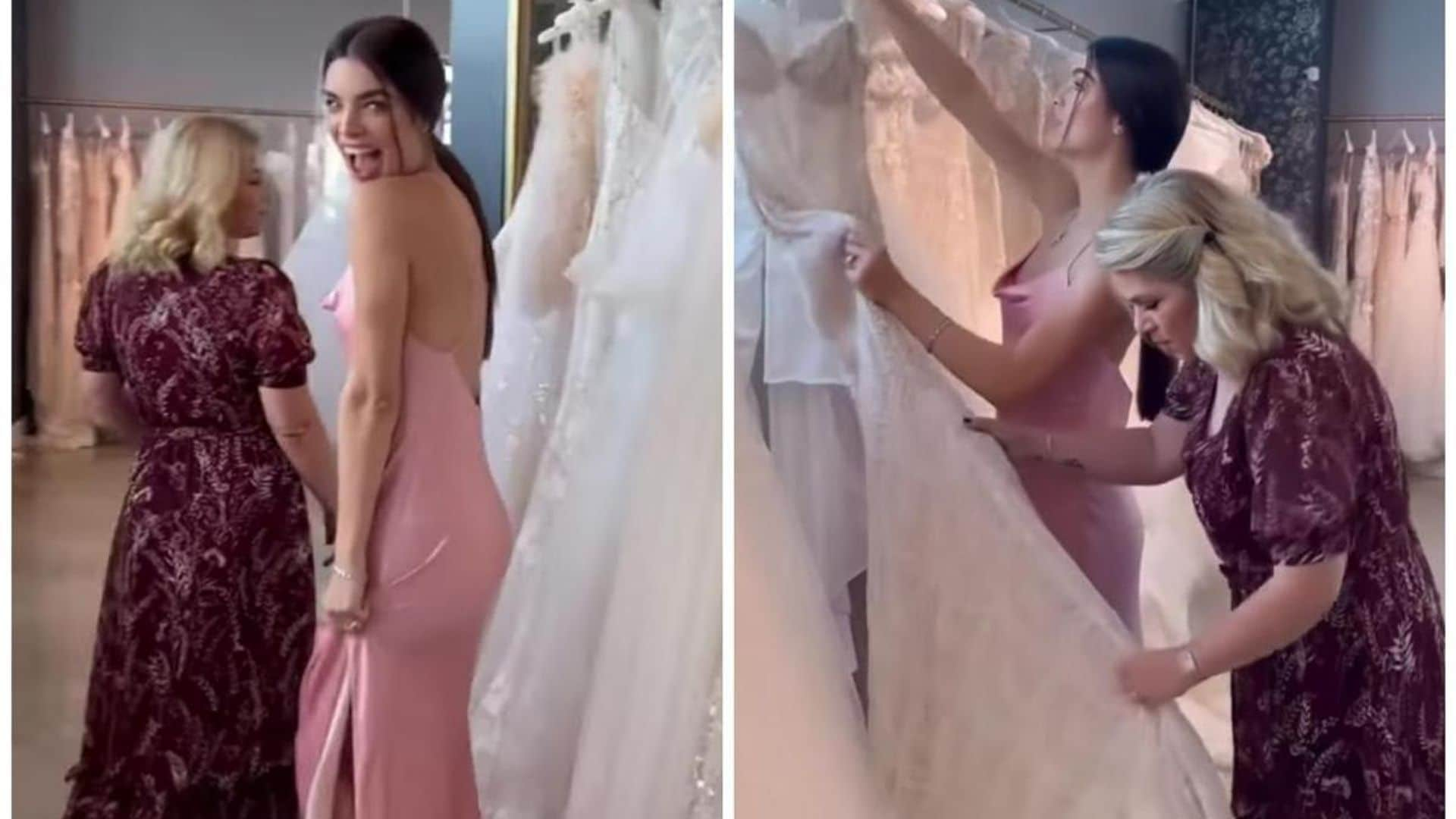 Nadia Ferreira goes wedding dress shopping ahead of marriage to Marc Anthony