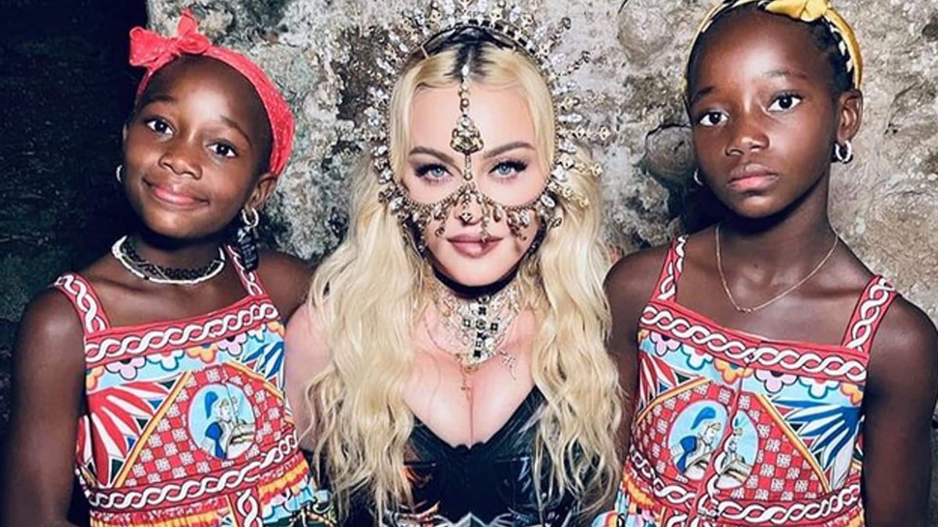 Madonna celebrates her daughters’ birthday with a pool and wig party